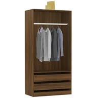 Szafy - Otwarta szafa z drążkiem i szufladami brązowy dąb P1-H01 - miniaturka - grafika 1