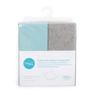 Przewijaki - pokrowiec na przewijak (50x70x80) 2szt Light grey melange+Turquoise - miniaturka - grafika 1