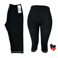 Legginsy - J711D LEGINSY 3/4 WYSOKI STAN RYBACZKI wygodne elastycz dżety 50 52 5XL 6XL - miniaturka - grafika 1