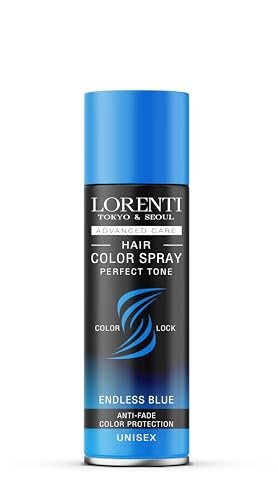LORENTI TOKYO & SEOUL Color lakier do włosów Endless Blue – 150 ml – farba do włosów do przebierania i makijażu na karnawał, Halloween i imprezę tematyczną – farba do włosów zmywalna – Color Hair