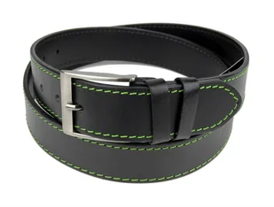 Pasek Męski Skórzany PAS-MAX (PL) Skóra Licowa EXTRA 40 mm Czarny Z Zieloną Nitką - Paski Pasek Męski Skórzany PAS-MAX (PL) Skóra Licowa EXTRA 40 mm Czarny Z Zieloną Nitką - Paski - miniaturka - grafika 3