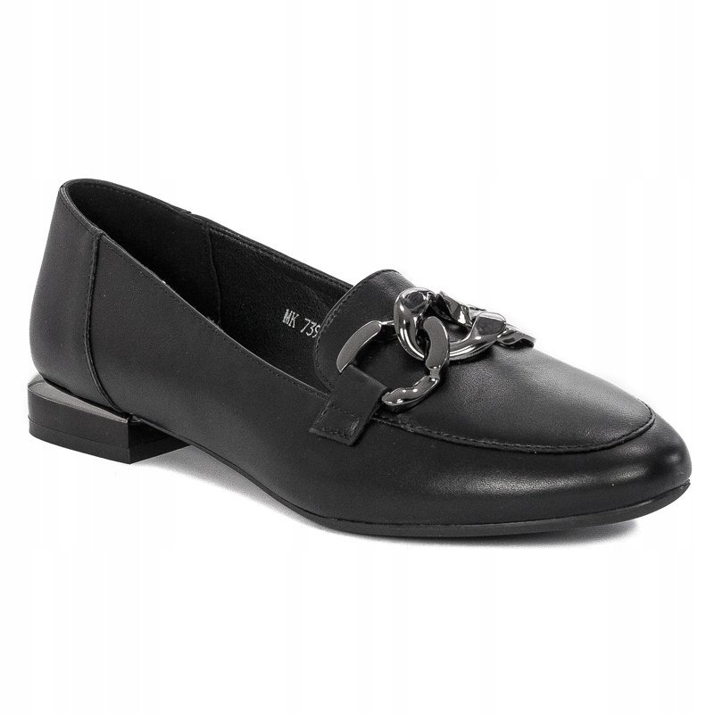 Mokasyny damskie Sergio Leone MK739 czarne PU r.37