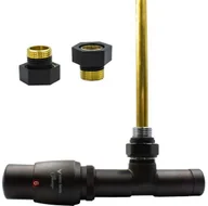 Zawory i kraniki - Zawór termostatyczny zespolony 50mm UNICO czarny strukturalny lewy GZ1/2 - miniaturka - grafika 1