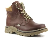 Buty zimowe męskie - Solidne, zimowe trapery męskie z wełną owczą - HELIOS Komfort 816, ciemnobrązowe - Helios Komfort - miniaturka - grafika 1