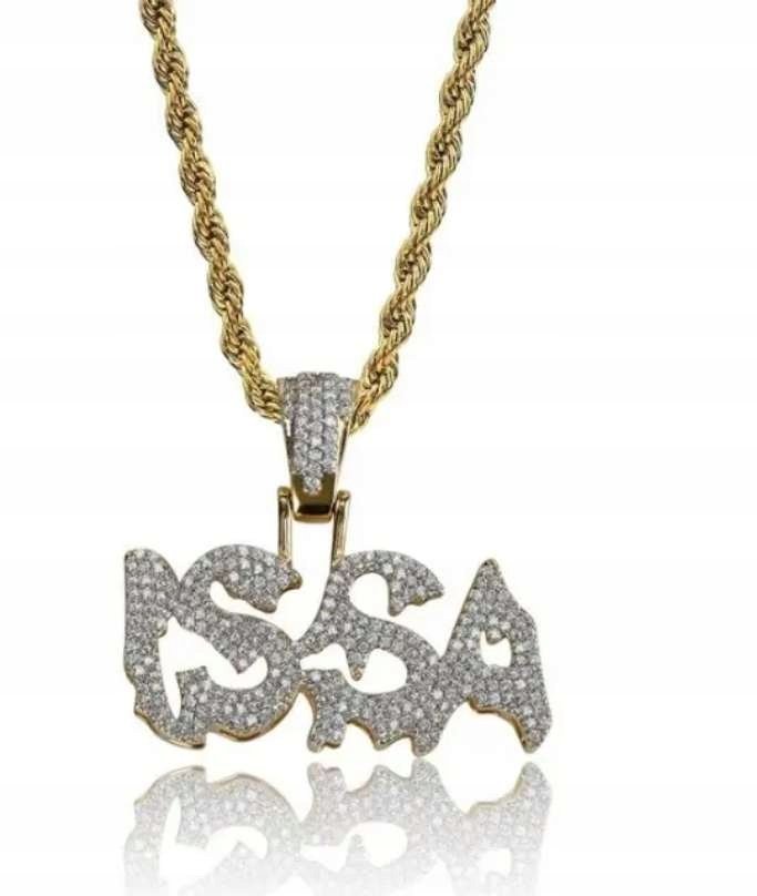 Naszyjnik wisiorek chain Issa Essa prezent iced streetwear Y2K