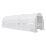 Szklarnie ogrodowe - Leziter Namiot foliowy 200x300x600 cm stelaż + folia biała - miniaturka - grafika 1