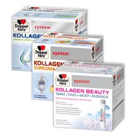 Suplementy diety - Doppelherz® system KOLLAGEN BEAUTY + KOLLAGEN 11.000 KURKUMA+IMBIR + KOLLAGEN 11.000 PLUS 3x30 ampułek ZESTAW - miniaturka - grafika 1