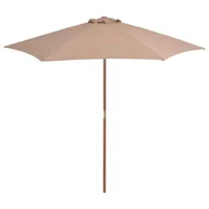 Parasole ogrodowe - vidaXL Parasol ogrodowy na drewnianym słupku, 270 cm, taupe - miniaturka - grafika 1