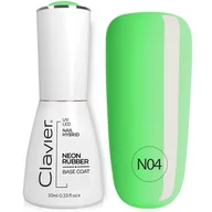 Lakiery hybrydowe - Luxury Neon Rubber Base kolorowa baza kauczukowa N04 Green Rainbow 10ml - miniaturka - grafika 1