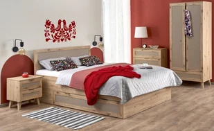Łóżko do sypialni dwuosobowe BORNEO LOZ-160 plecionka wiedeńska, kolor dąb artisan/czarny - Łóżka - miniaturka - grafika 1