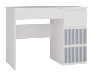 Prawostronne biurko młodzieżowe nowoczesne biały + niebieski Genix 3X - Biurka - miniaturka - grafika 1