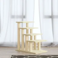 Drapaki dla kotów - shumee shumee Drapak dla kota ze słupkami sizalowymi kremowy 63 cm - miniaturka - grafika 1