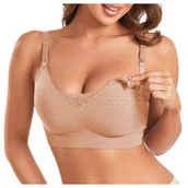 Biustonosze ciążowe - Biustonosz ciążowy stanik bezszwowy do karmienia - beżowy - M - miniaturka - grafika 1