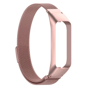 Bransoleta Milanese pasek Alogy stal nierdzewna do Samsung Galaxy Fit 2 SM-R220 Różowa - Akcesoria do smartwatchy - miniaturka - grafika 3