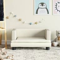 Sofy i kanapy - Sofa dla dzieci, kremowa, 60x40x30 cm, sztuczna skóra Lumarko! - miniaturka - grafika 1