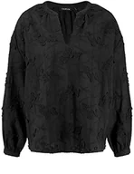 Bluzki damskie - Taifun Bluzka damska 360316-11010, czarna, 38, czarny - miniaturka - grafika 1