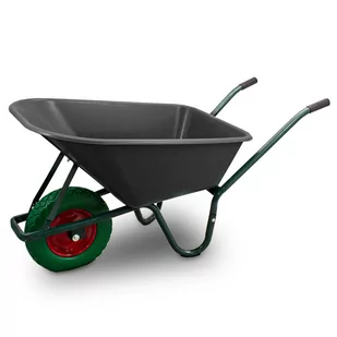 Taczka Ogrodowa 100L 250kg Misa Z PVC Zielone Koło PU - Kółka i bloczki - miniaturka - grafika 2
