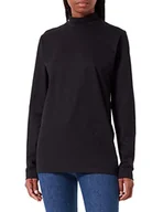 Koszulki i topy damskie - Trigema Damska koszulka z długim rękawem ze stójką, jednokolorowa 537509, czarny (schwarz 008), L - miniaturka - grafika 1