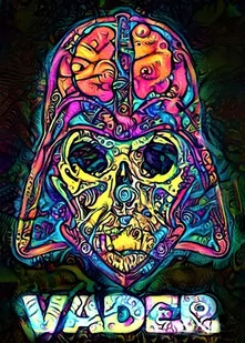 Plakat, PsychoSkulls, Darth Vader, Star Wars Gwiezdne Wojny, 21x29,7 cm - Plakaty - miniaturka - grafika 1