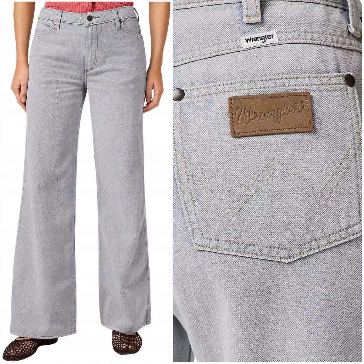 Wrangler WORLD WIDE luźne szerokie damskie spodnie jeansowe palazzo W27 L32