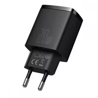 Ładowarki i akumulatory - Baseus Ładowarka sieciowa baseus compact quick charger, usb, usb-c, 20w czarna AMI-BAS20723 - miniaturka - grafika 1