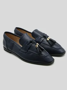 Bellucci Mokasyny w kolorze granatowym - Mokasyny damskie - miniaturka - grafika 1