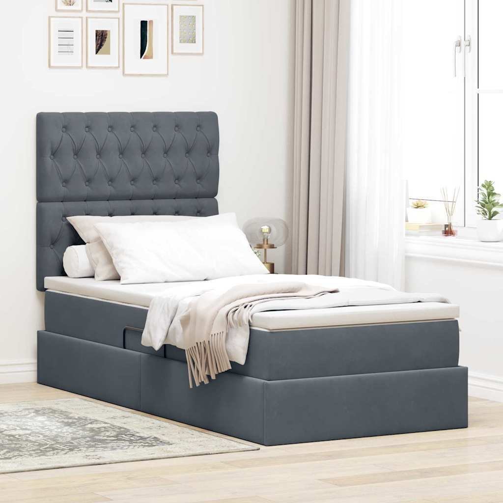 vidaXL Łóżko z miejscem na przechowywanie i materacem 100 x 200 cm