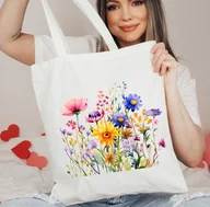 Torby i wózki na zakupy - Torba na zakupy SHOPPER BAWEŁNIANY polnekwiaty8 - miniaturka - grafika 1