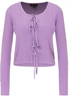 Swetry damskie - LEOMIA Damski kardigan 11118466-LE02, jasnofioletowy, XL/XXL, jasnoliliowy, XL-XXL - miniaturka - grafika 1
