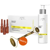 Zestawy kosmetyków damskich - Zestaw Apis Professional Ceramide Repair, odbudowujące ampułki z ceramidami i beta-glukanem, 10 x 3 ml + olejkowa emulsja do masażu twarzy, 150 ml + masażer do twarzy gratis - miniaturka - grafika 1