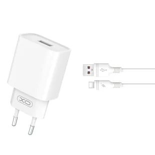 XO Ładowarka sieciowa CE02D QC 3.0 18W 1x USB biaa + kabel USB-C - Ładowarki do telefonów - miniaturka - grafika 1
