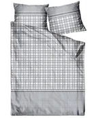 Pościel - Greno Pościel satynowa 140x200 szara krateczka Bawaria Frotex 23 - miniaturka - grafika 1