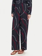 Spodnie sportowe damskie - Tommy Hilfiger Spodnie materiałowe WW0WW44542 Granatowy Relaxed Fit - miniaturka - grafika 1