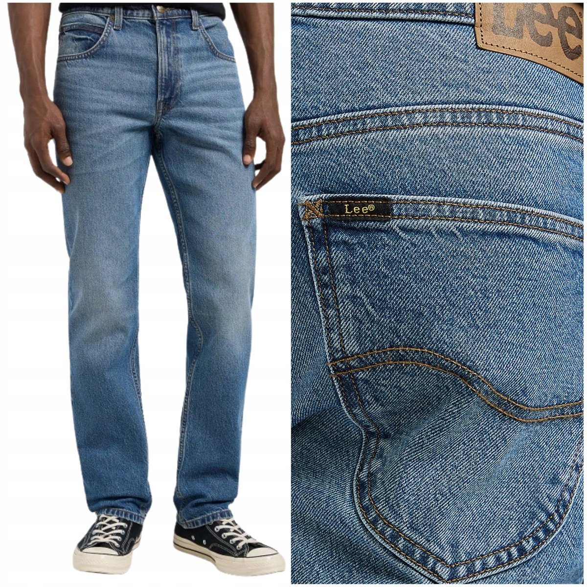 Lee Brooklyn straight True proste klasyczne spodnie jeansowe W42 L34