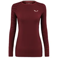 Koszulki sportowe damskie - Koszulka damska Salewa Cristallo Warm Amr W L/S Tee. Rozmiar: S / Kolor: czerwony/biały - miniaturka - grafika 1