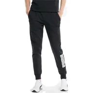 Spodnie męskie - PUMA SPODNIE MĘSKIE DRESOWE POWER SWEAT PANTS BLACK 589414 01 - Rozmiar: S - miniaturka - grafika 1