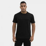 Koszulki sportowe męskie - Męski t-shirt z nadrukiem CHAMPION ROCHESTER Crewneck T-shirt - czarny - miniaturka - grafika 1