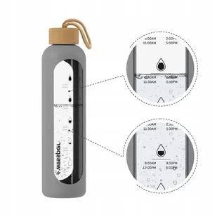 Wessper B1 Borosilicate 500 ml Szklana butelka na wodę z miarką motywacyjną z szarym etui - Butelki filtrujące - miniaturka - grafika 4