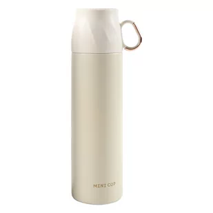 Lumarko Termos Z Zakrętką W Kształcie Filiżanki 500 ML Biały Ze Złotem - Termosy - miniaturka - grafika 1