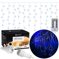 Oświetlenie świąteczne - Kurtyna świetlna z pilotem 500 led girlanda, lampki zewnętrzne sople niebieski CL0506 - miniaturka - grafika 1