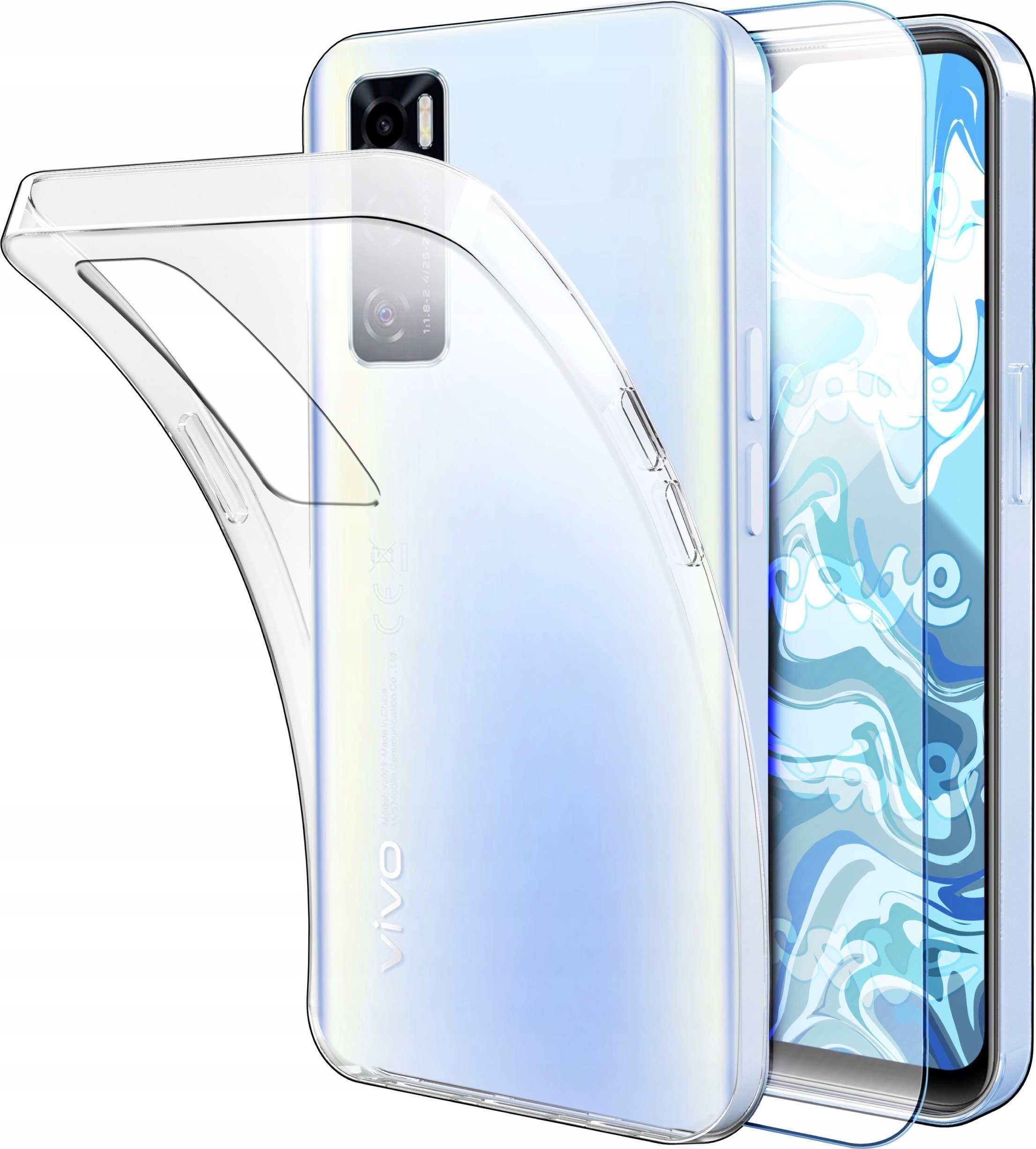 Etui Do Vivo Y70 Przezroczyste, Silikonowe, Ochronne, Case Szkło 9H