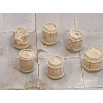 Stare drewniane beczki - Jasne (12 sztuk) - Akcesoria i części modelarskie - miniaturka - grafika 1