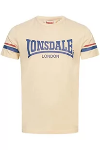 Lonsdale T-shirt męski, regularny krój, CREICH, piaskowy/granatowy/czerwony, XL 117363 - Koszulki męskie - miniaturka - grafika 1