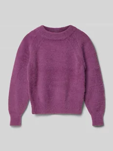 Sweter włochaty z dzianiny o kroju regular fit z wiskozą - Swetry dla dziewczynek - miniaturka - grafika 1