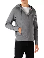 Bluzy męskie - Tommy Hilfiger Męska bluza z kapturem z logo Tommy z podszewką z futra, Heathered cętkowane ciemnoszary, L - miniaturka - grafika 1
