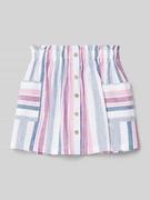 Sukienki i spódniczki dla dziewczynek - Spódnica mini z mieszanki lnu ze wzorem w paski - miniaturka - grafika 1
