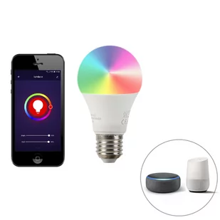 QAZQA Kinkiet zewnętrzny antracyt IP44 żarówka WiFi LED E27 A60 - Emmerald - Lampy ogrodowe - miniaturka - grafika 1