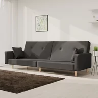 Sofy i kanapy - Lumarko 2-osobowa kanapa, 2 poduszki, ciemnoszara, obita tkaniną - miniaturka - grafika 1