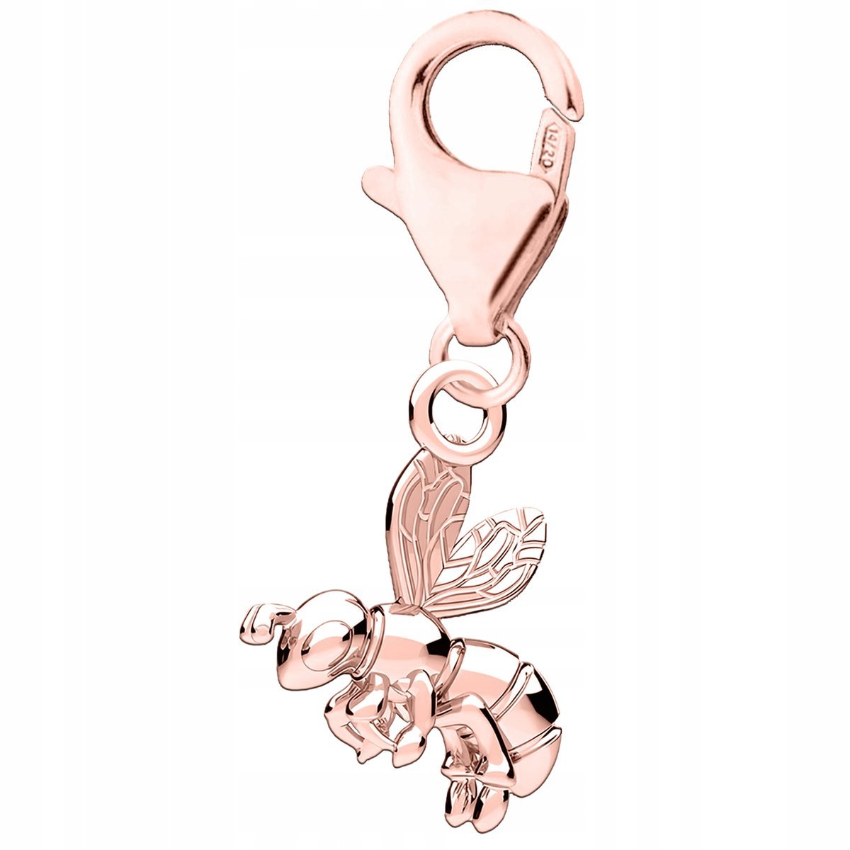 Zawieszka Pozłacana z Pszczółką Owad Pszczoła na Karabińczyku SREBRO 925