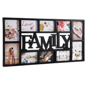 Ramki na zdjęcia - NA Ramka zdjęcia 10 zdjęć multiramka Family czarna PF0012 - miniaturka - grafika 1
